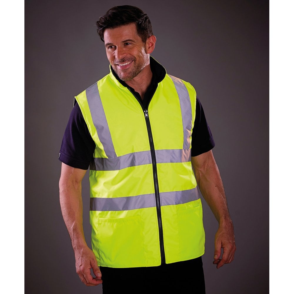 Yoko Hi vis reversible fleece bodywarmer (HV008F)