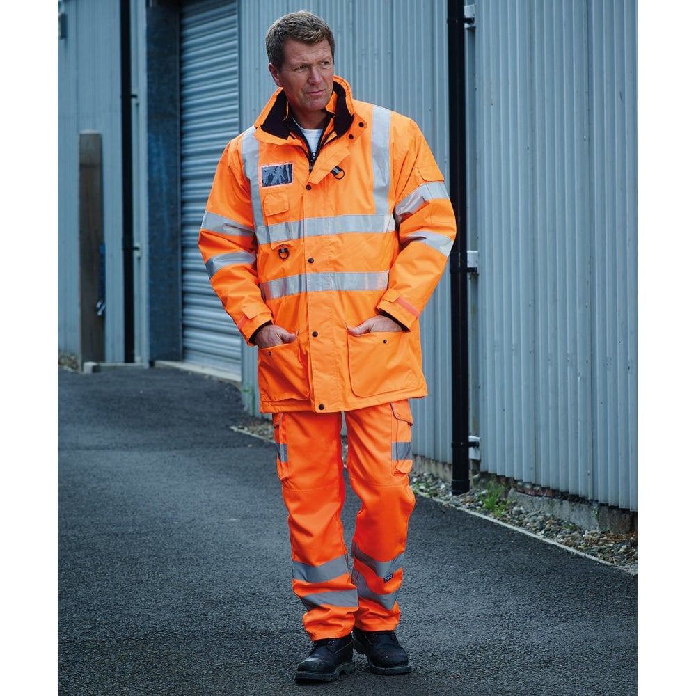 Yoko Hi vis polycotton cargo trousers with knee pad pockets (HV018T/3M)