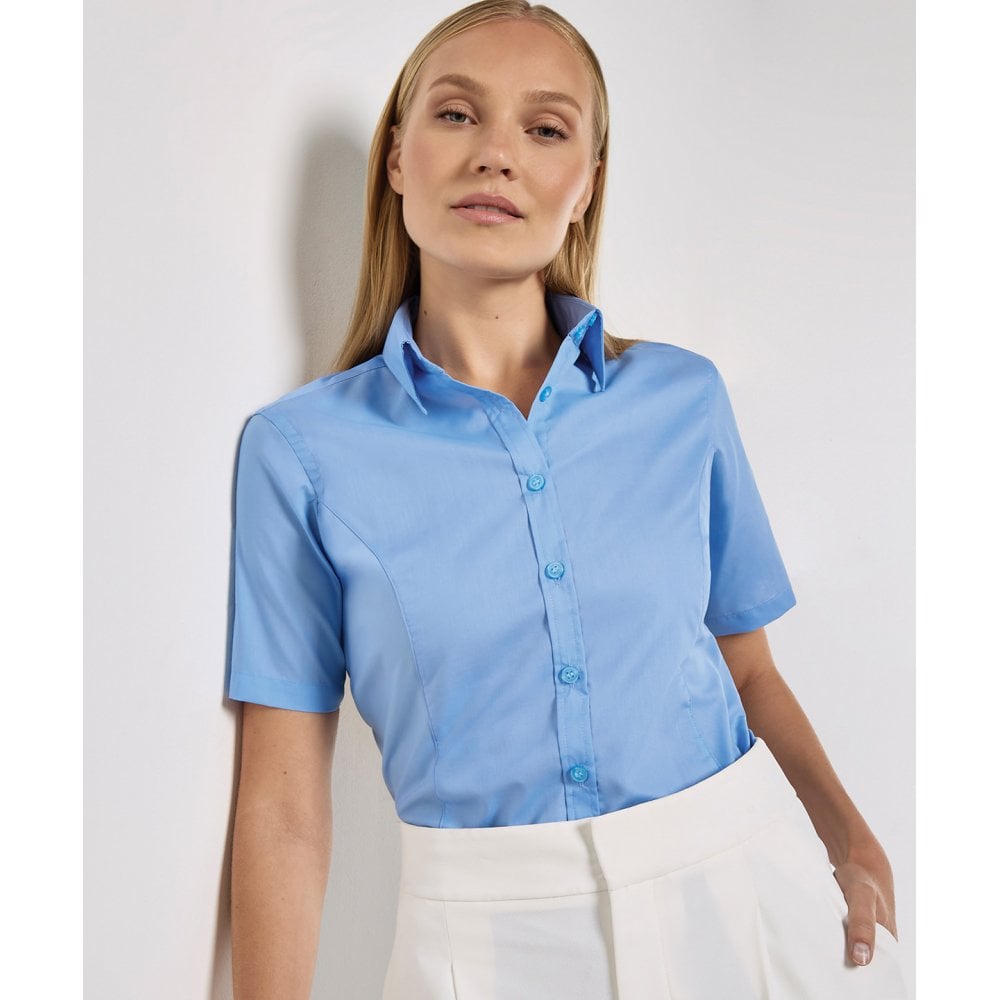 Kustom Kit Business Blouse Short-Sleeved (Tailored fit)