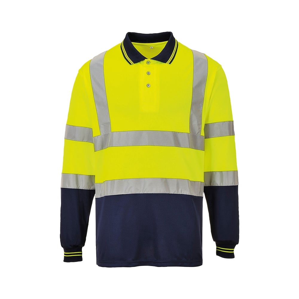 Portwest Hi-vis Two-tone Long Sleeve Polo Shirt (S279)