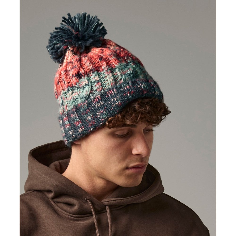 Beechfield Corkscrew Pom Pom Beanie