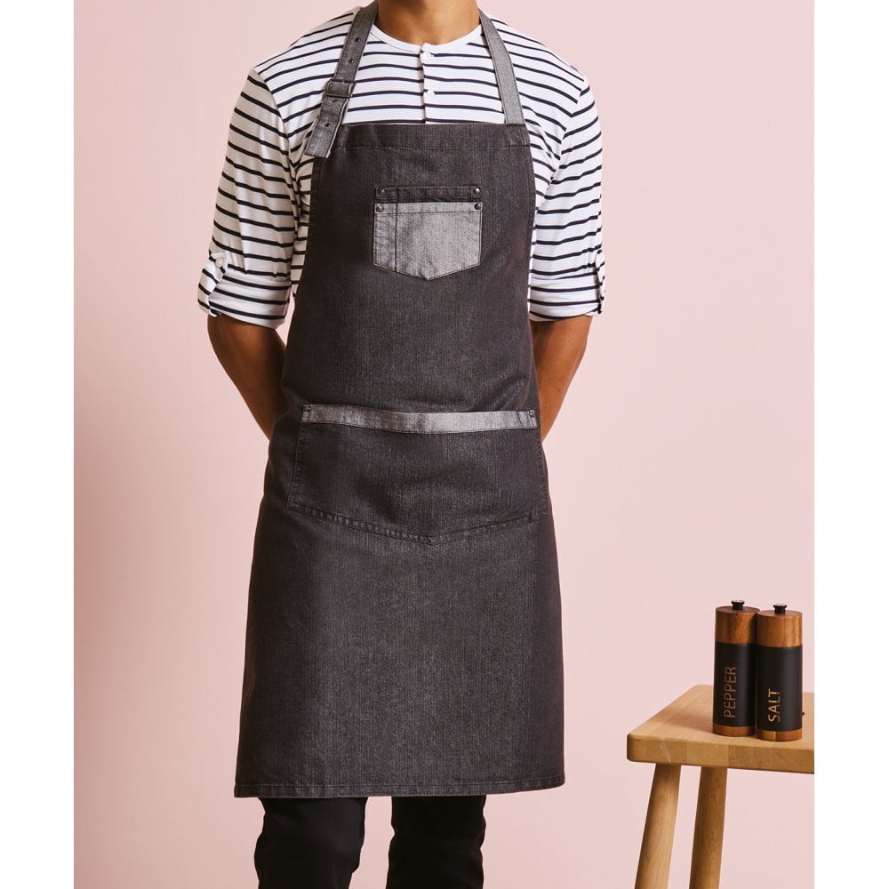 Premier Domain Contrast Denim Bib Apron