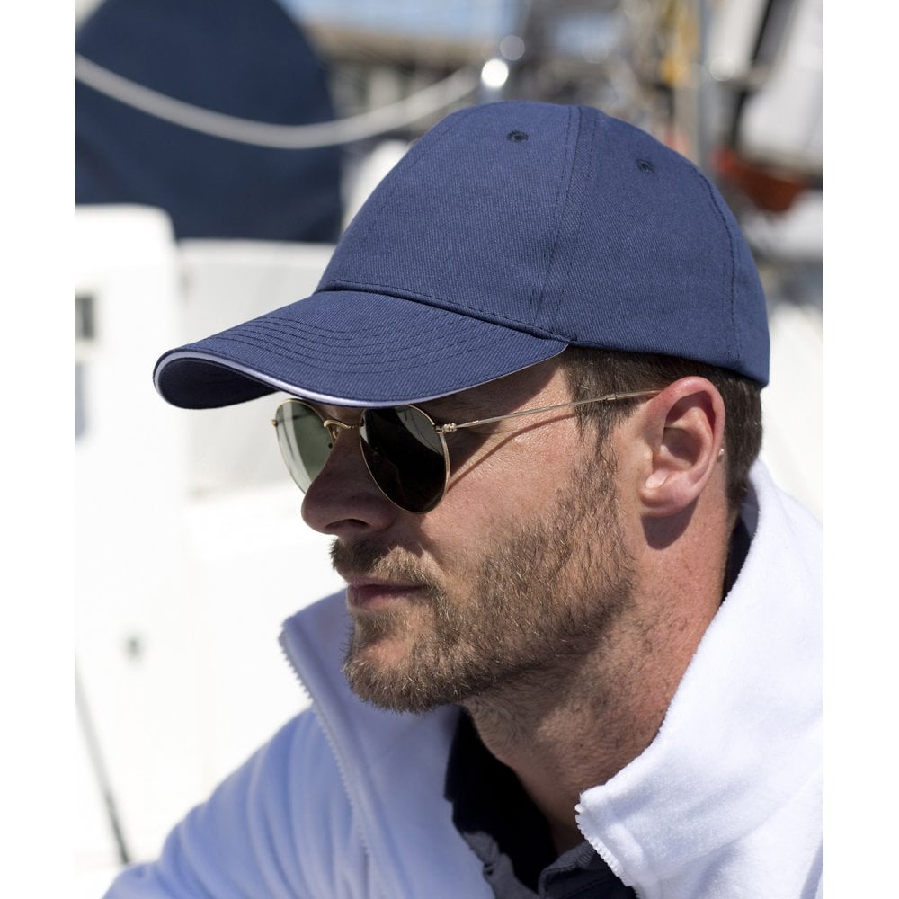 Result Headwear Result Memphis Brushed Cotton Low-profile Sandwich Peak Cap