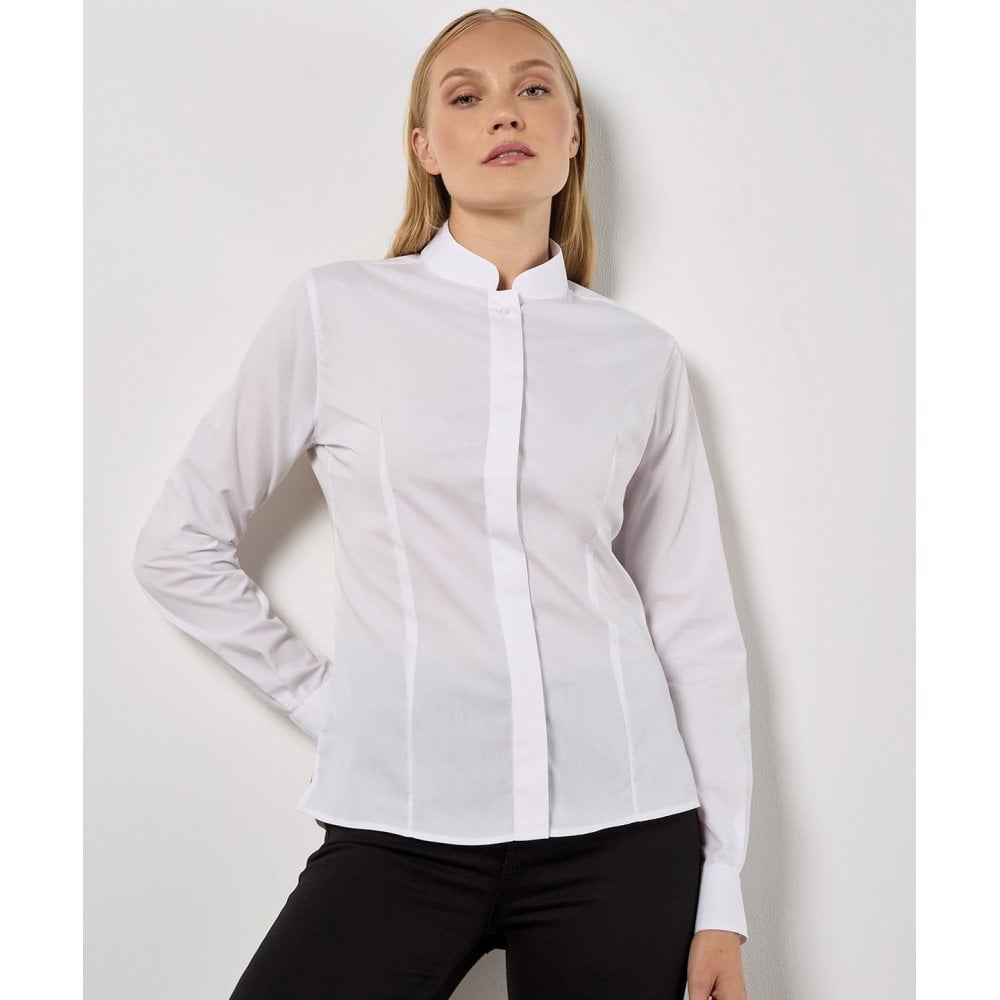 Kustom Kit Women's Mandarin Collar Shirt Long-Sleeved (Tailored fit)